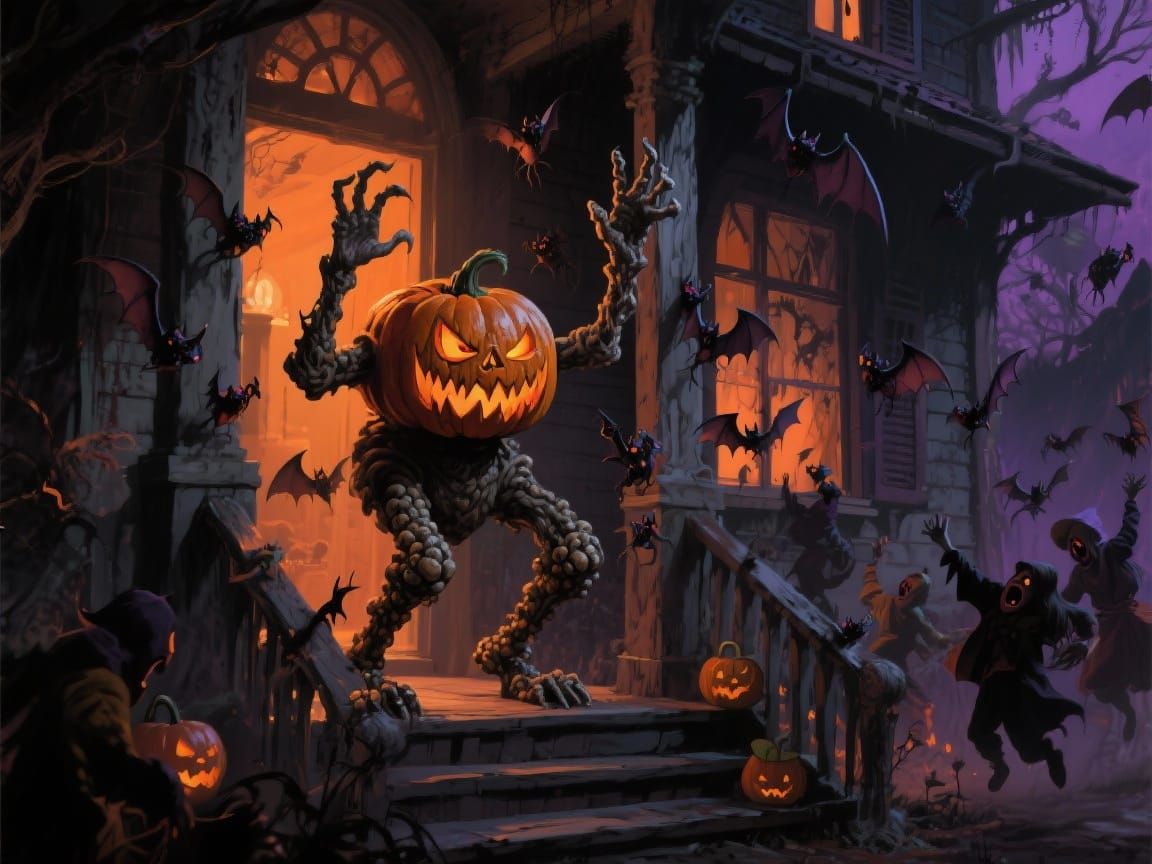 Wicked Jack-O-Lantern Scares Trick-Or-Treaters from Haunted ...