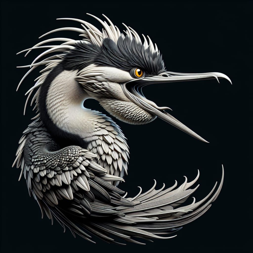 Pyro-Inspired American Darter Caricature in 3D