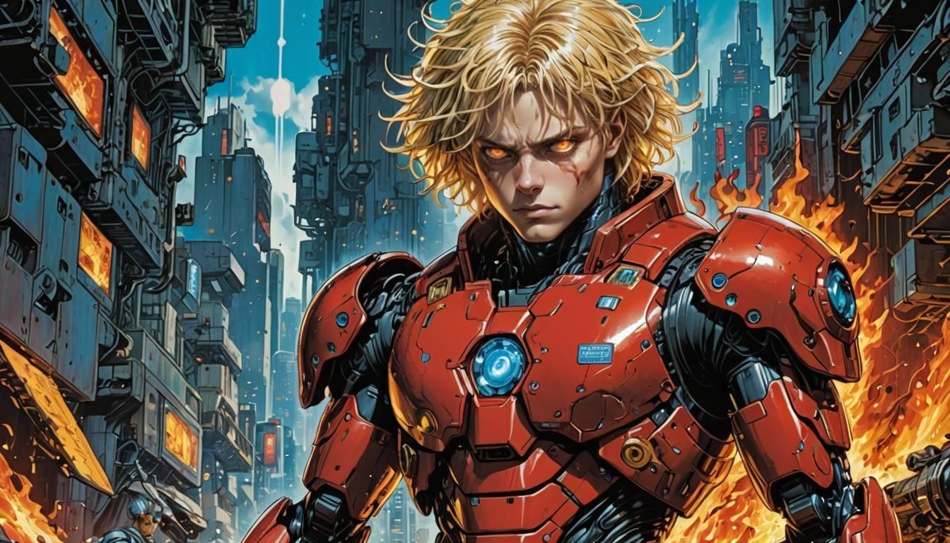 Swiss Teen in Sci-Fi Battlesuit, Anime Art