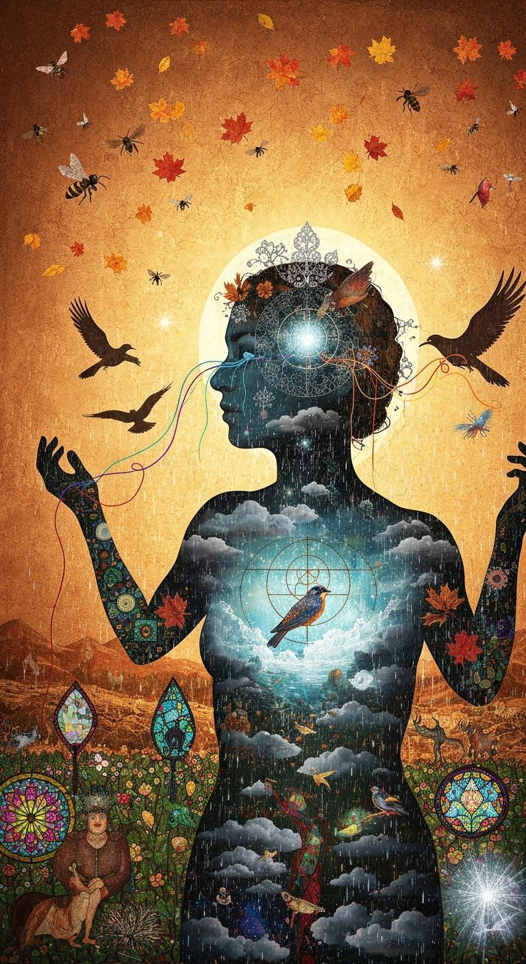 Mystical Shaman in Bioluminescent Oasis