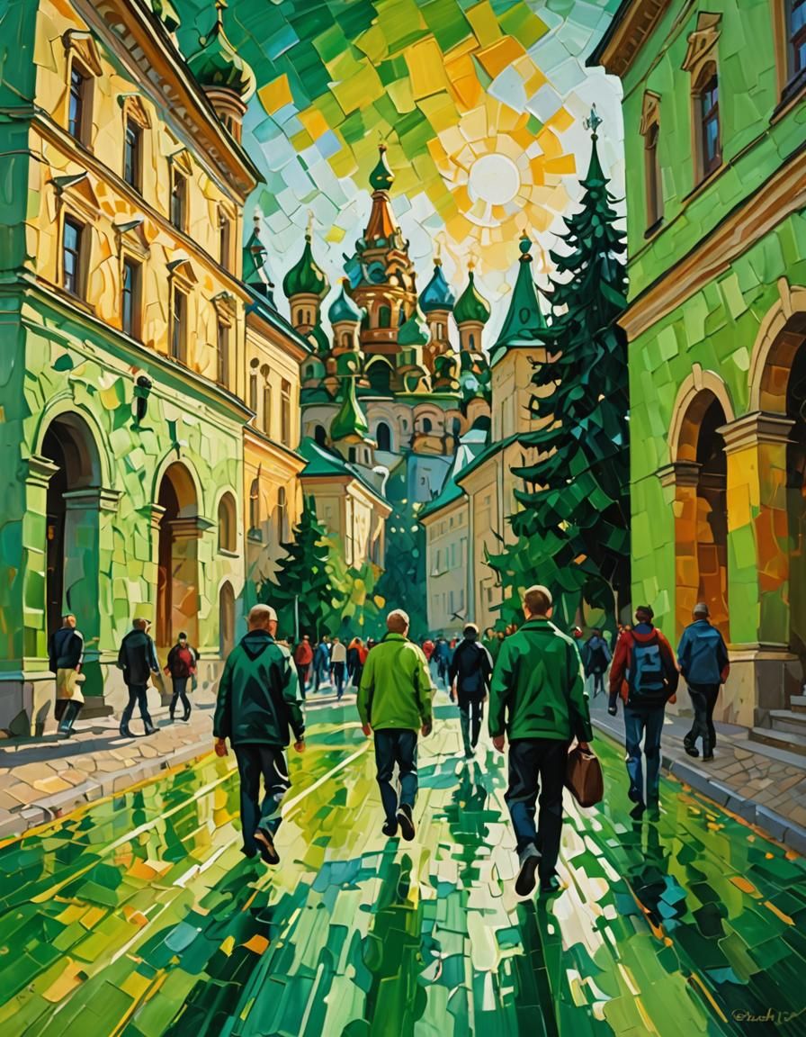 Road to Kremlin: An Impressionist Oil Painting