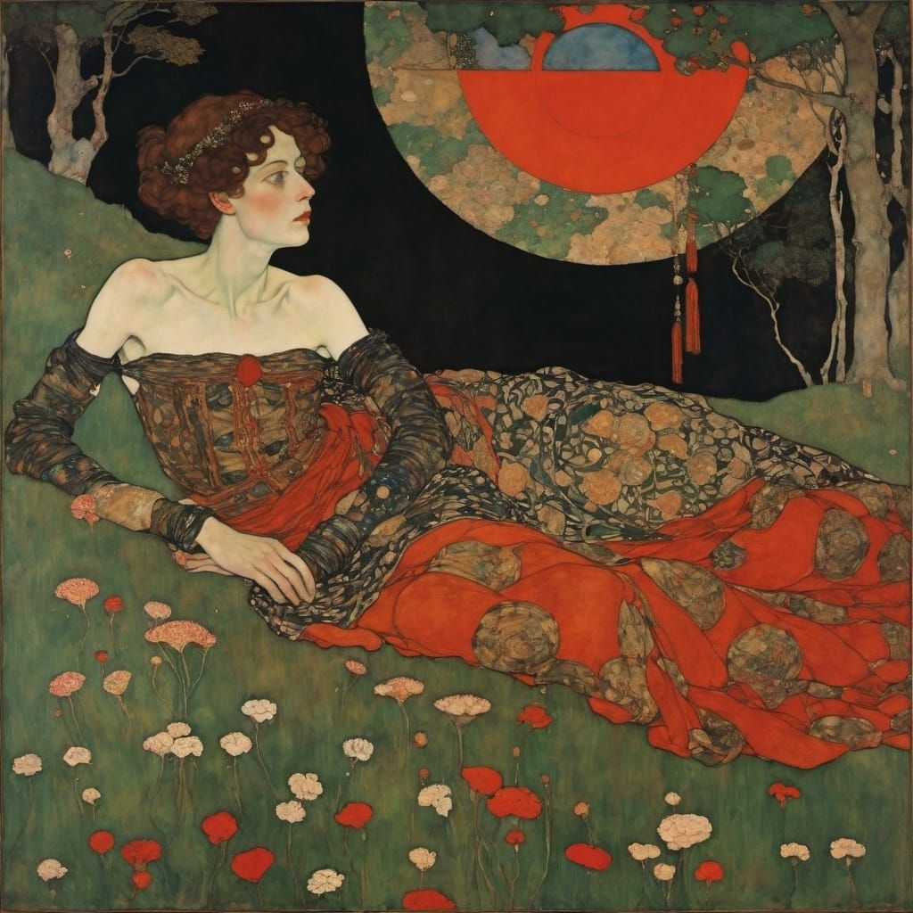 Dreamlike Scene of Summer Nymphs in Whimsical Watercolor