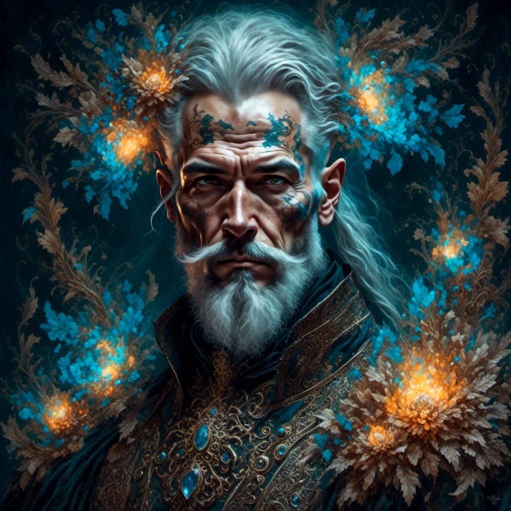 Fantasy Man Portrait in Evocative Style