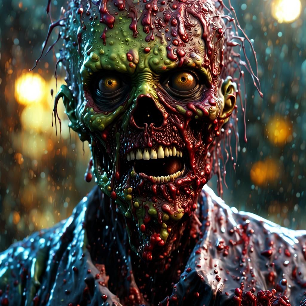 Hyperrealistic Zombie Scientist in Vibrant Digital Art