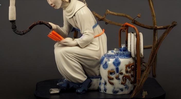 12th Century Computer Scientist in Dutch Porcelain Style