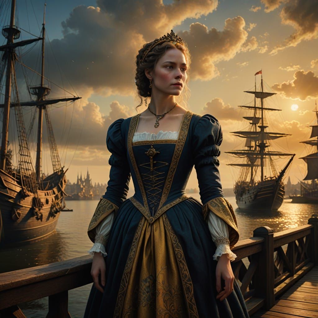 The Lady of Stavoren in Golden Light, a Renaissance Masterpi...