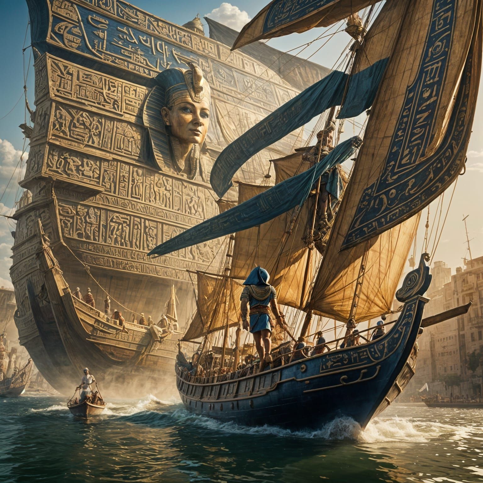 Horace Flies Over The Nile River