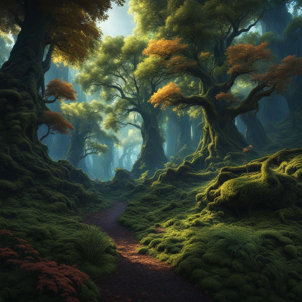Fantastical Forest Concept Art in Deep Color