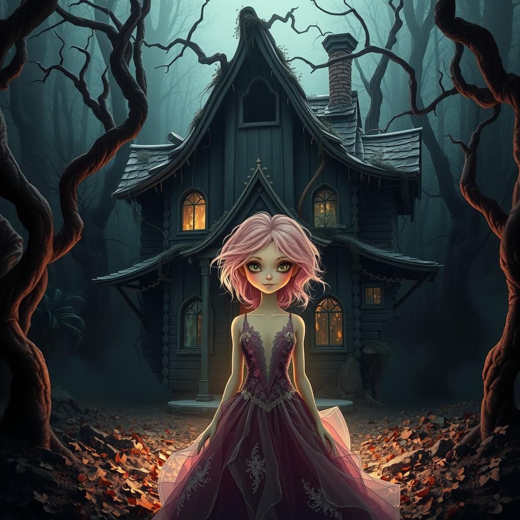 Mystical Baba Yaga House in Gothic Surrealism