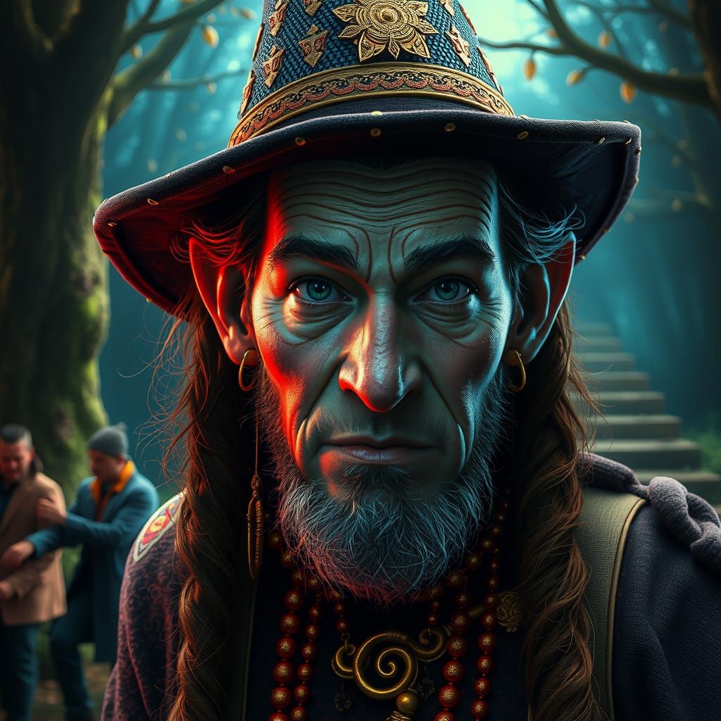 Fantastical Portrait of Wizard of Oz in Detailed Matte Paint...