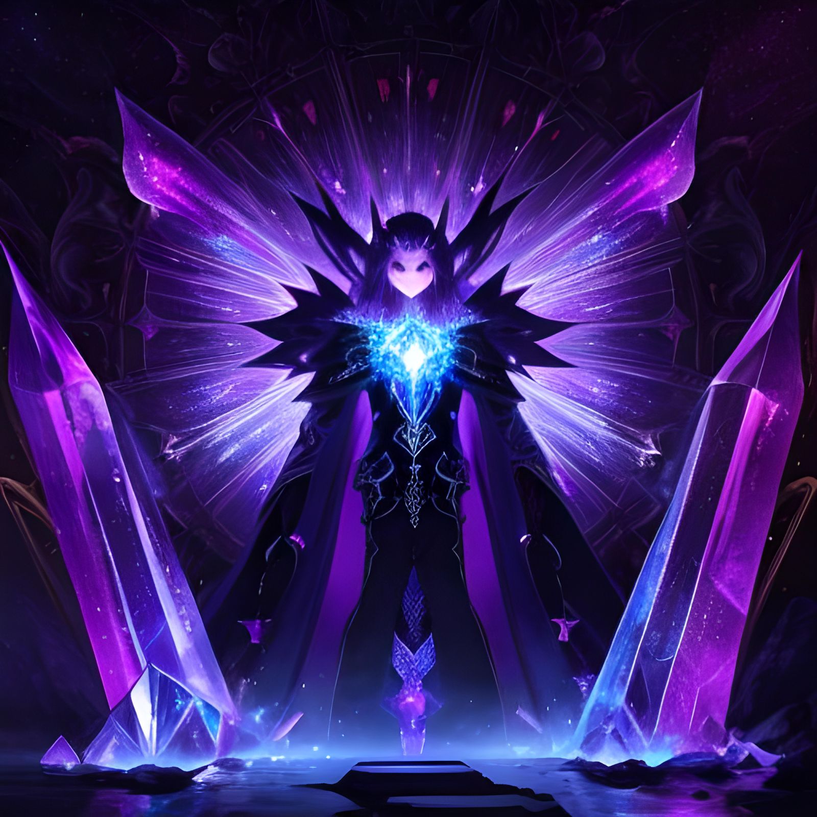 Cosmic Moonlit Lake in Anime Style