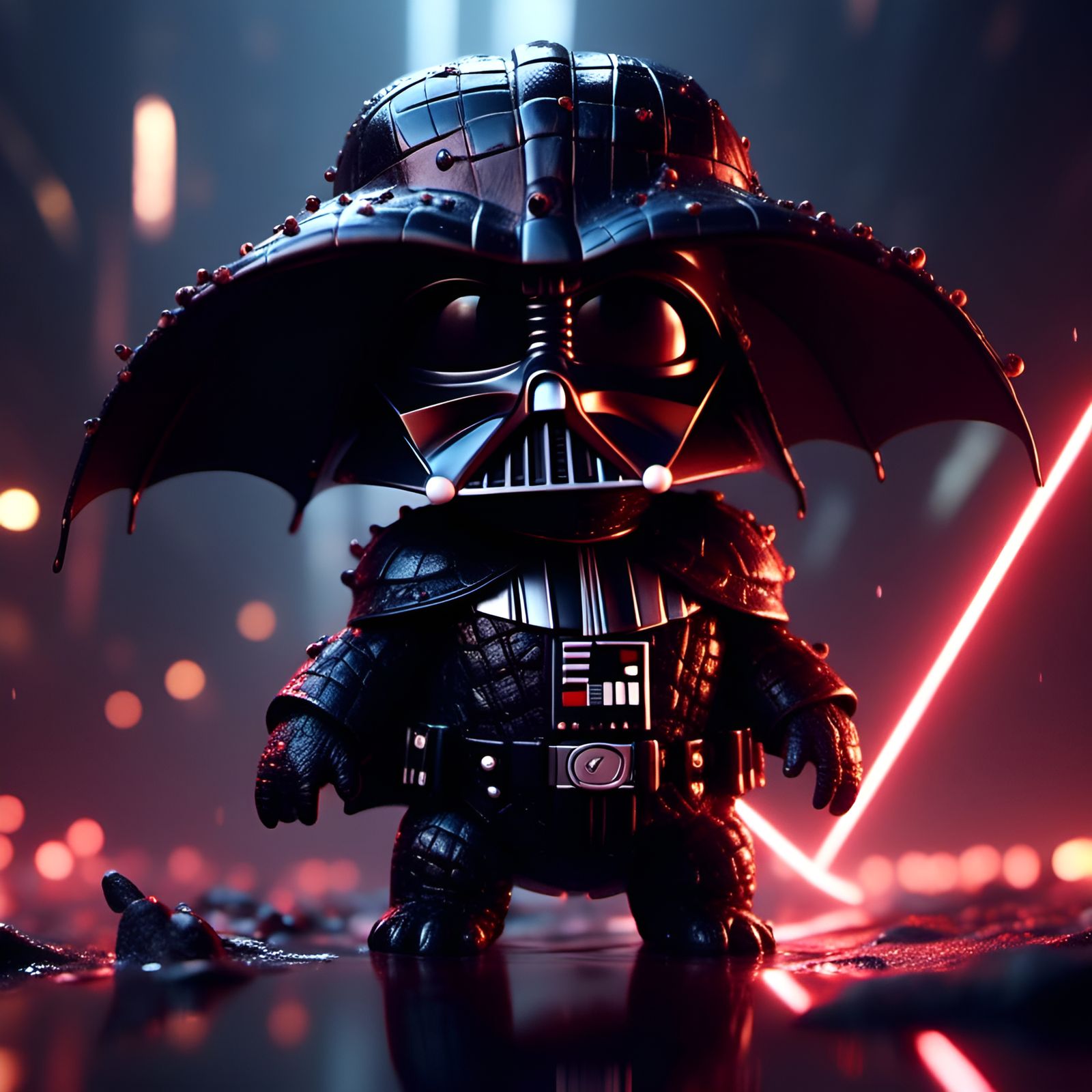 Darth Vader Alligator in Space, Maximalist 3D Art