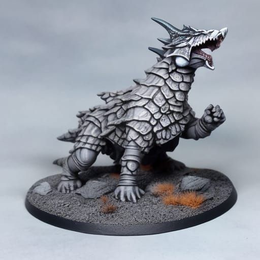 Fantasy Wargaming Diorama with Dragon and Orcs