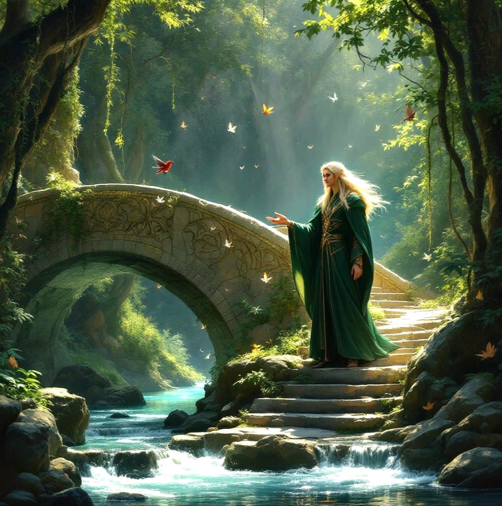 Elegant Elf King Rules Woodland Realm