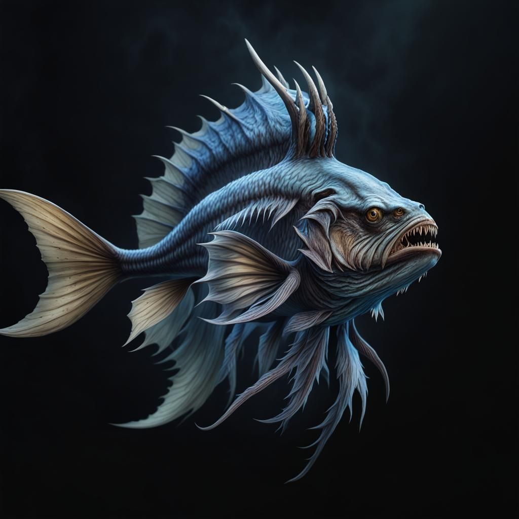 Eldritch Wendigo Fish: A Gothic Horror Concept