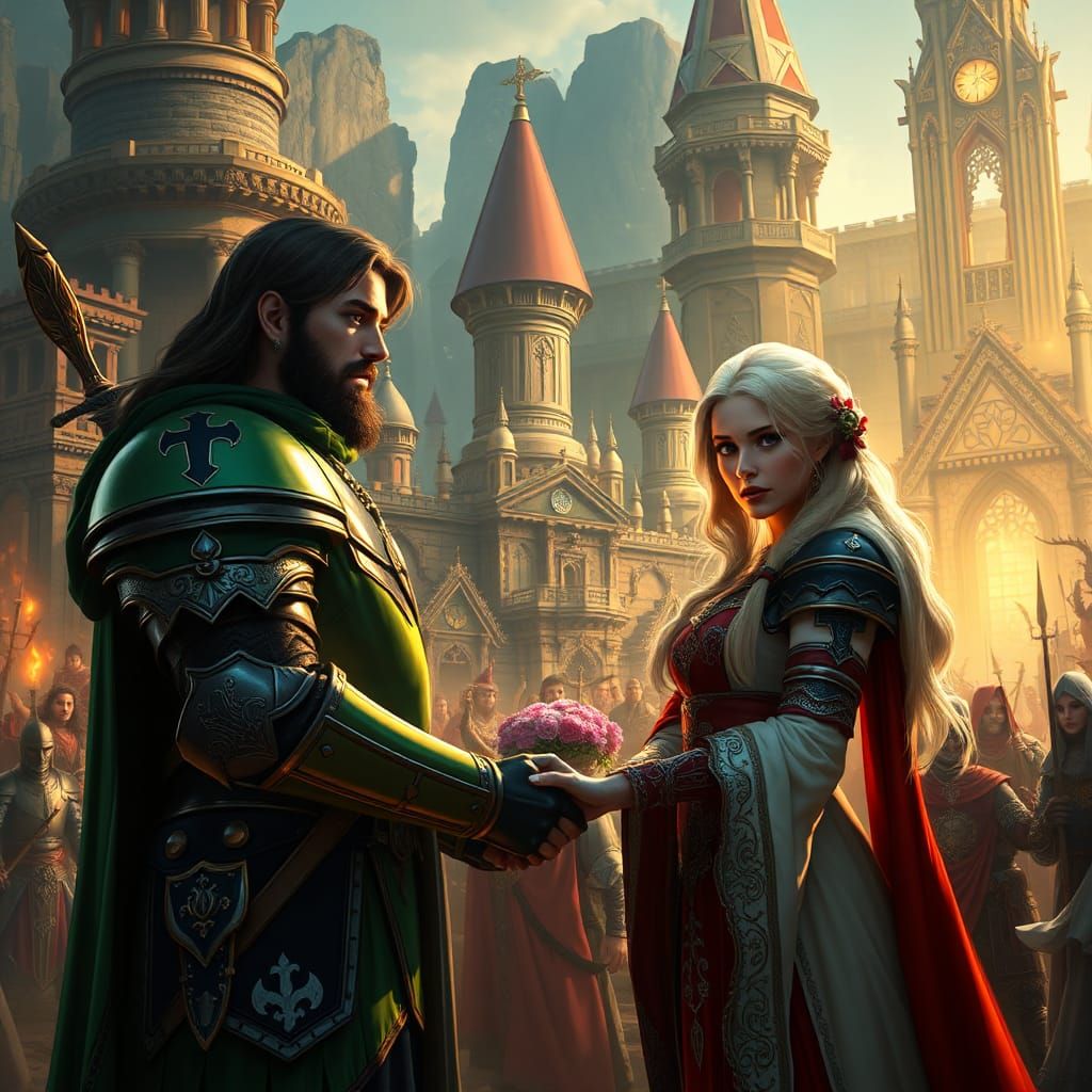 Mystical Knight Wedding in Ab'dendriel: Digital Matte Painti...