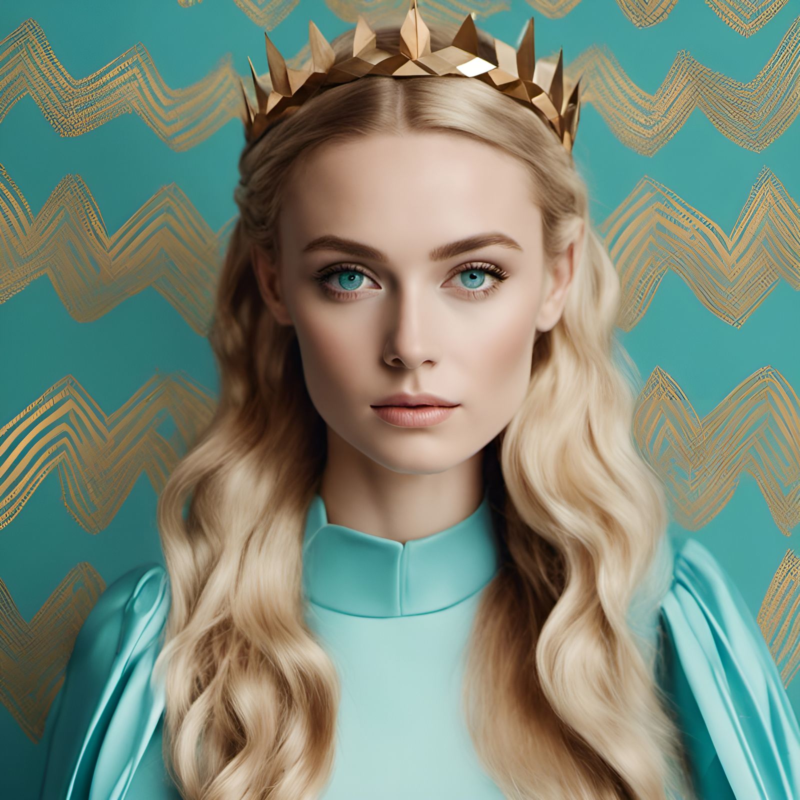 Blonde Woman with Braid Crown in Erwin Olaf Style