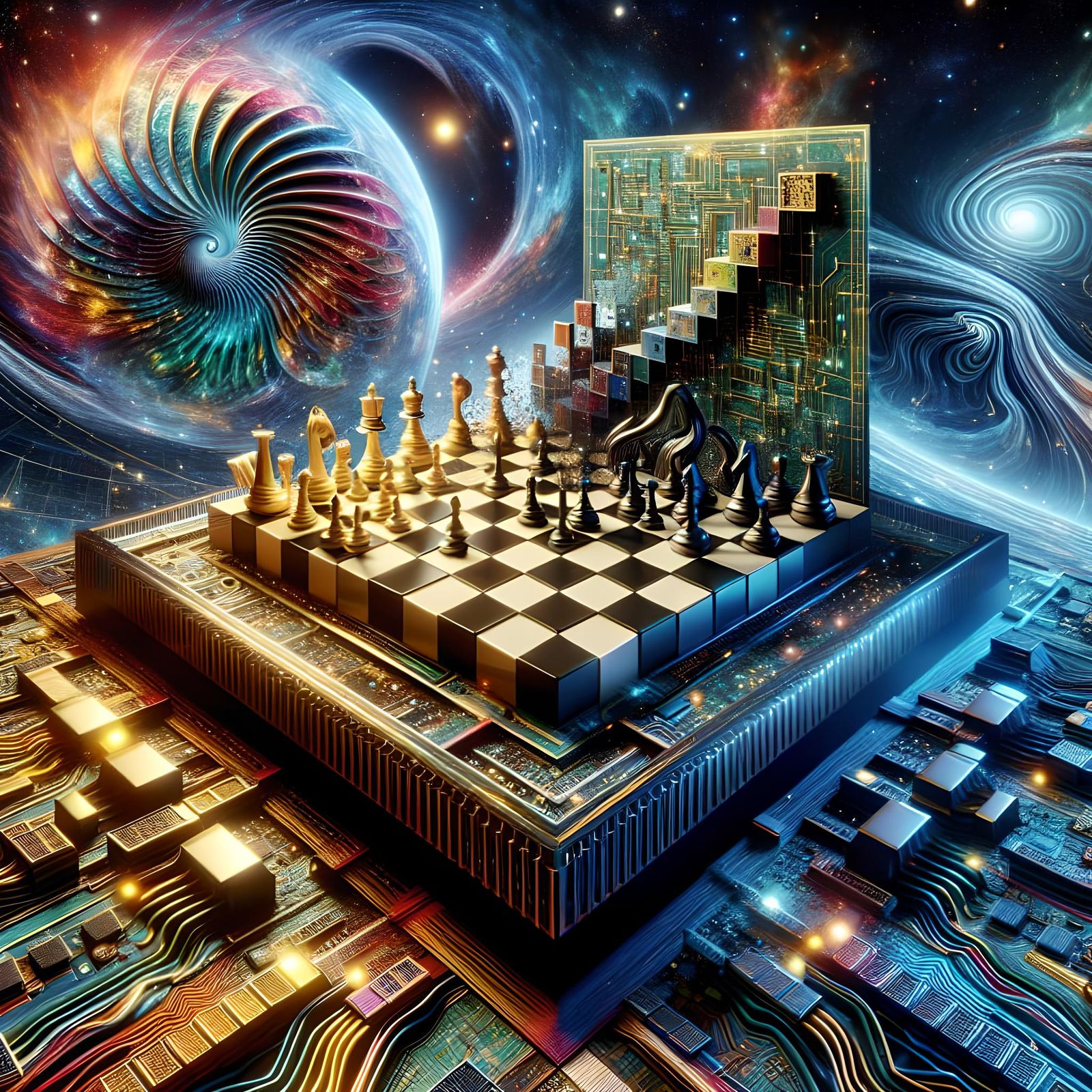 Celestial Chess Match in Cosmic Infinity