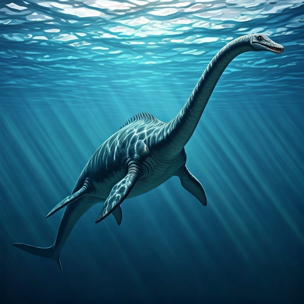 Regal Plesiosaurus in Crystal Clear Tropical Waters