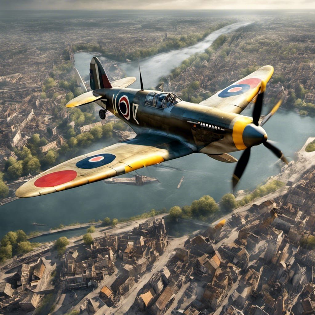 WWII Spitfire over Germany
