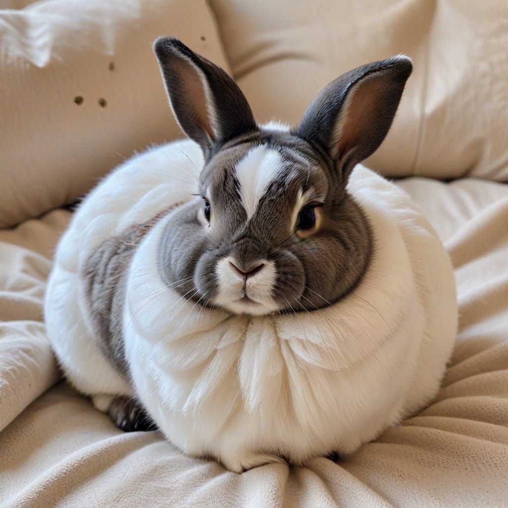 Surreal Bunny Rests Under Celestial Glow