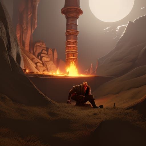 Old Man Dreaming: Dark Fantasy Art in 8K