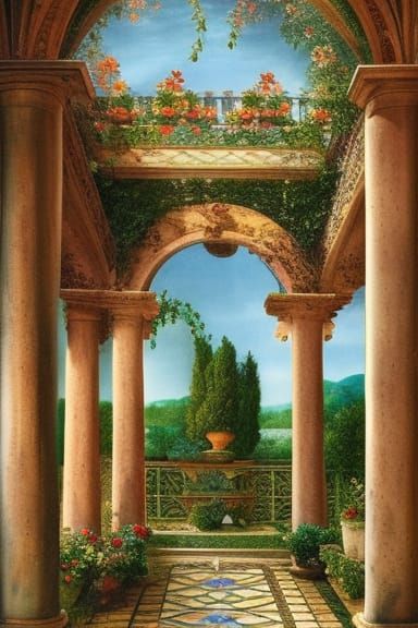 Italian Renaissance Garden Veranda in Unreal Engine 5