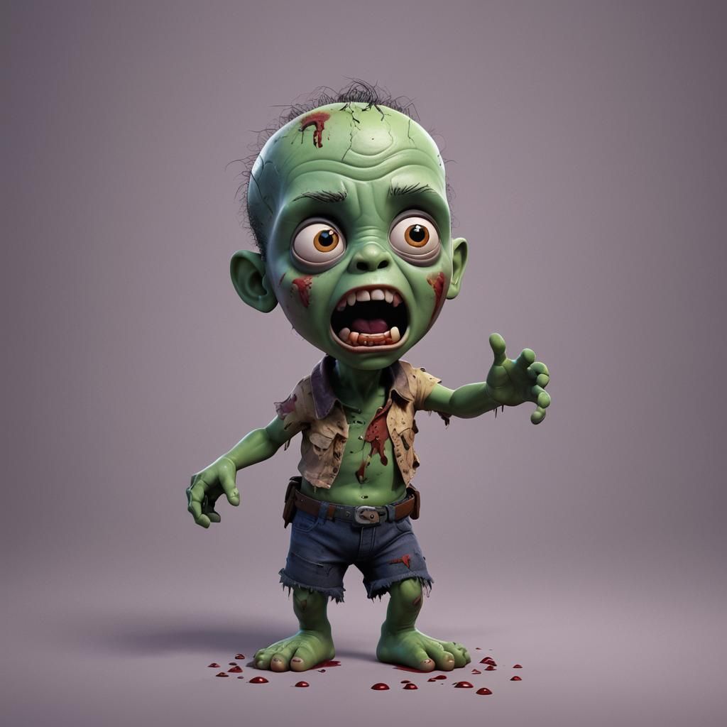 Zombie Baby Concept Art in 3D Style