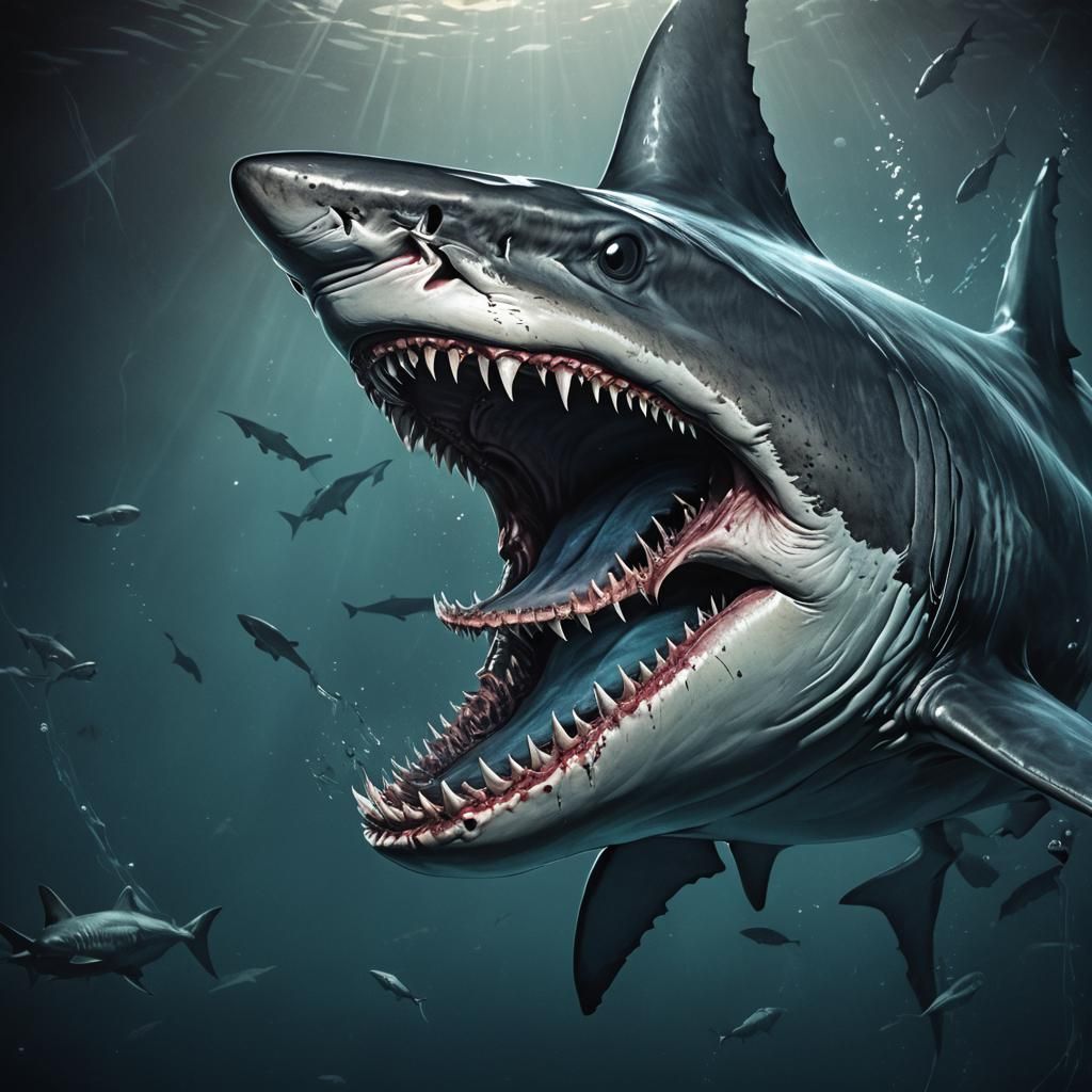 Ominous Shark Emerges from the Depths