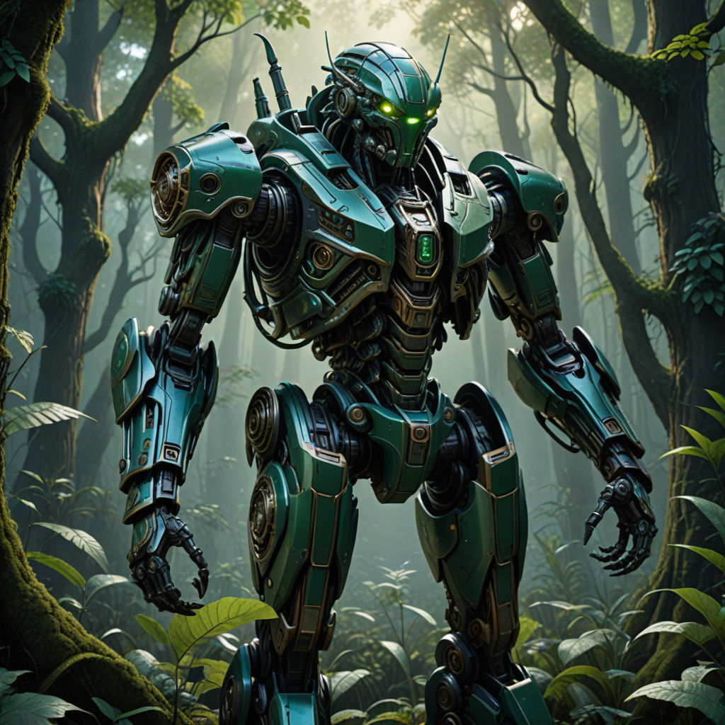 Mecha Warrior Entomology in Cyberpunk Style