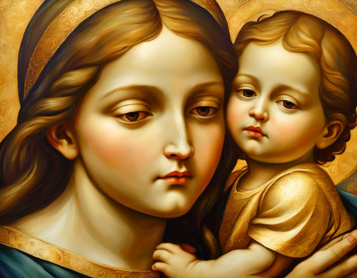 Madonna and Child in Leonardo da Vinci Style
