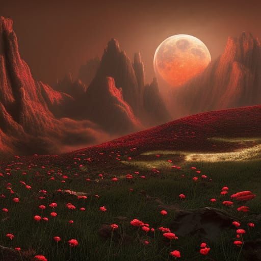 Black Roses Bloom Under a Blood Moon