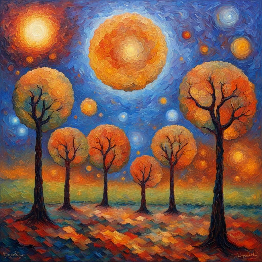 Astrology in Expressionist Neo-Impressionism Style