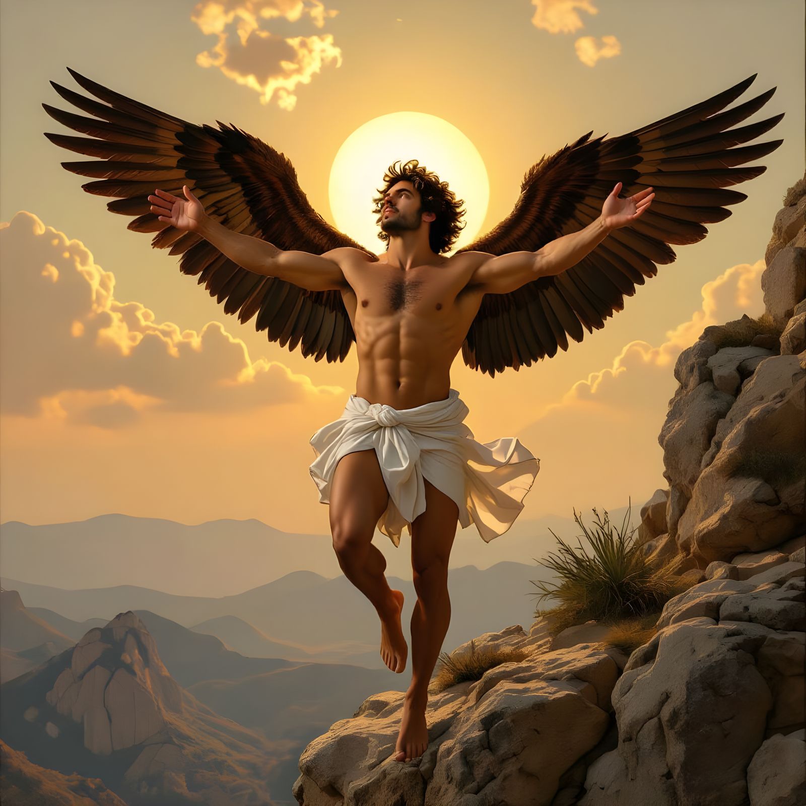 Greek Man Ascending, in Classical Style