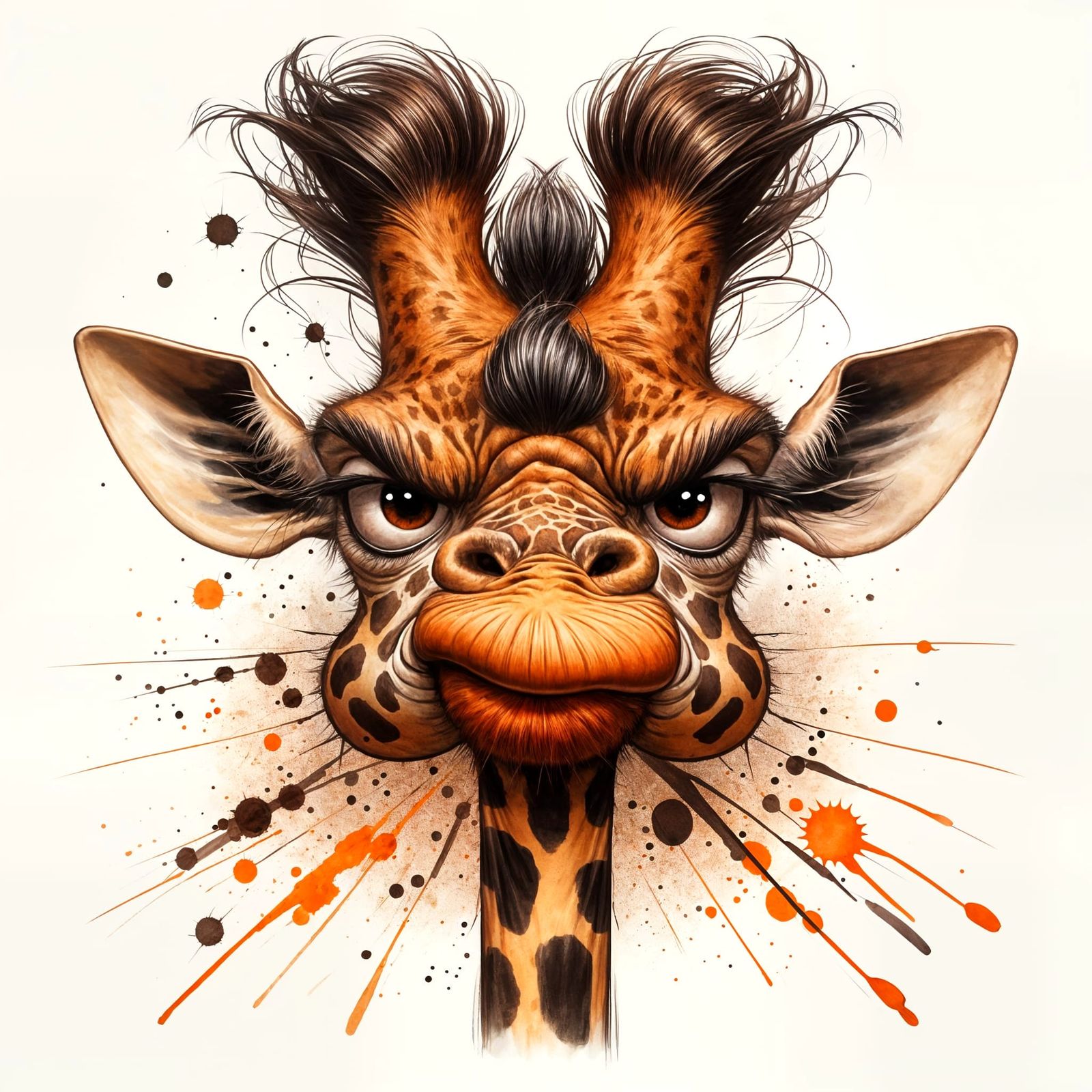 Whimsical Giraffe with Sarcastic Expression