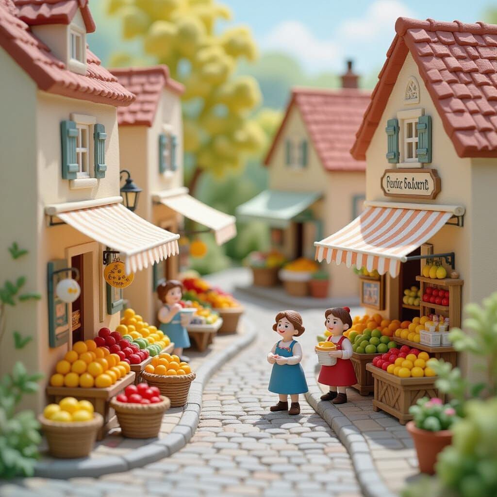 Charming Clay Marketplace in Pastel Hues