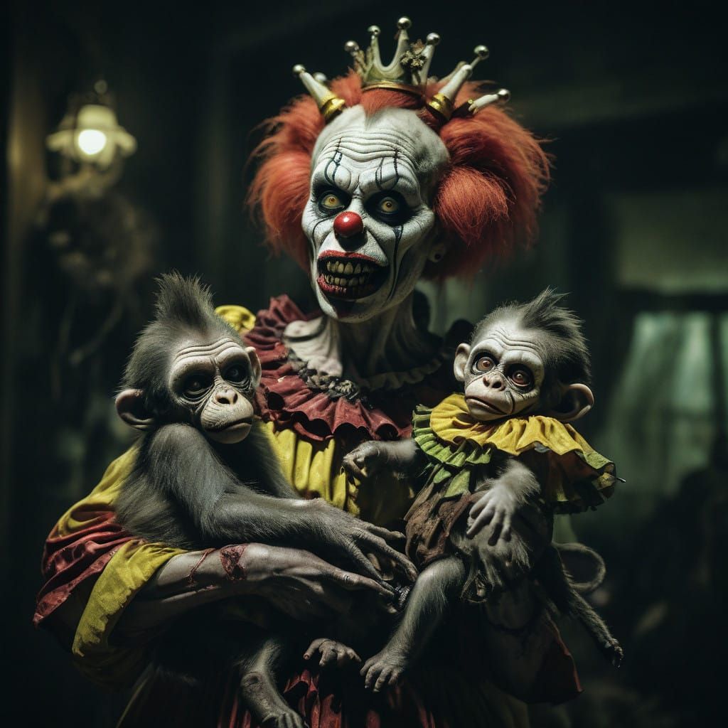 Surreal Cinematic Zombie Queen Cradles Her Baby Amidst a Hor...