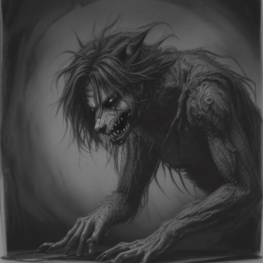Hyperdetailed Charcoal Drawing of Unseen Horrors