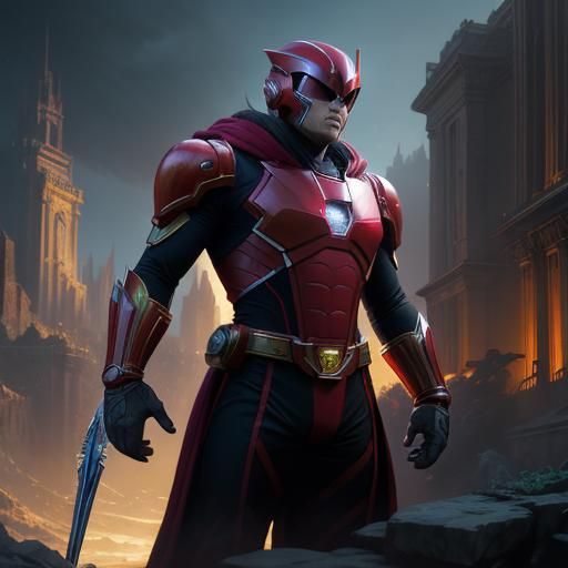 Sonic as Red Ranger: Dark Fantasy Concept Art