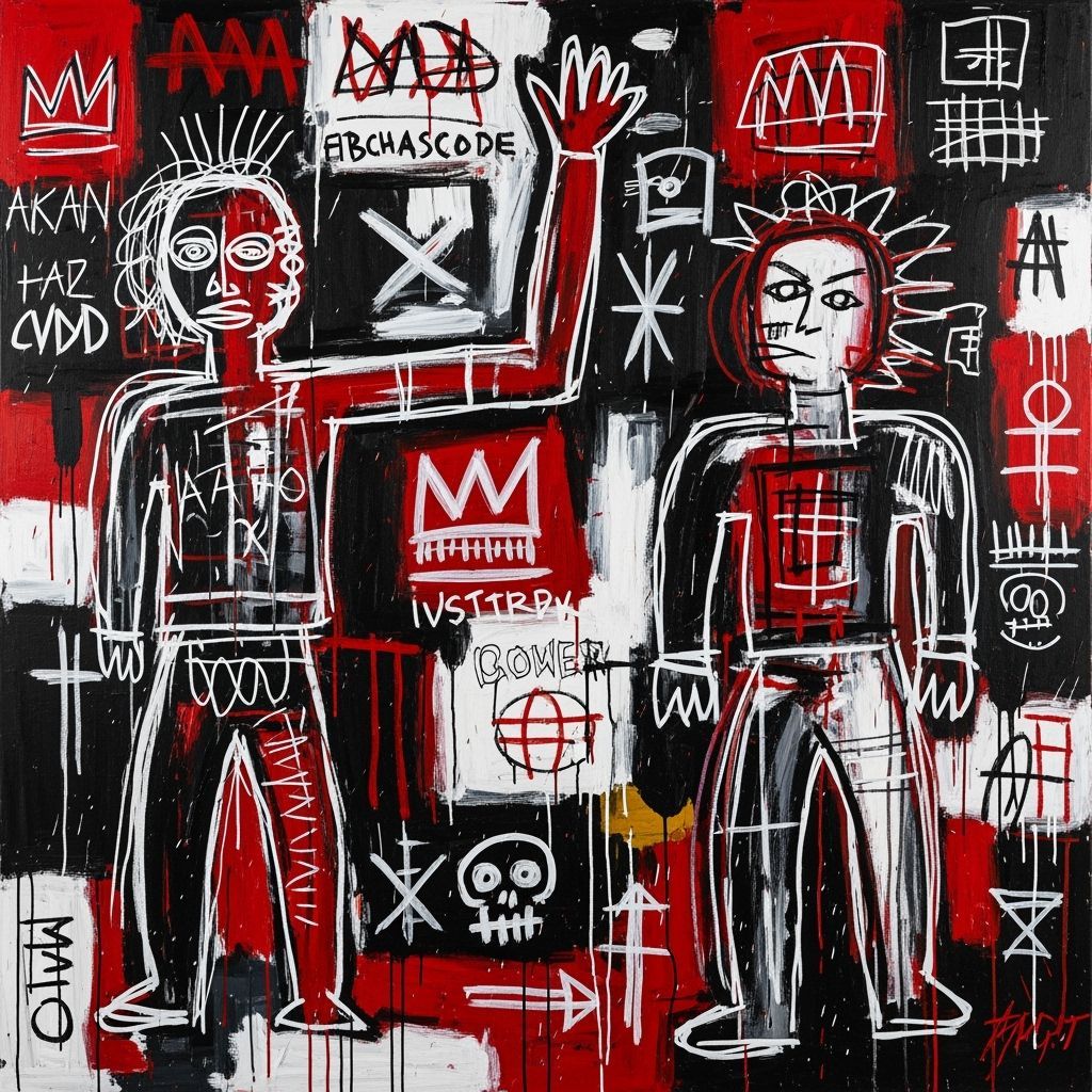 Abstract Figures in Expressionist Graffiti Style