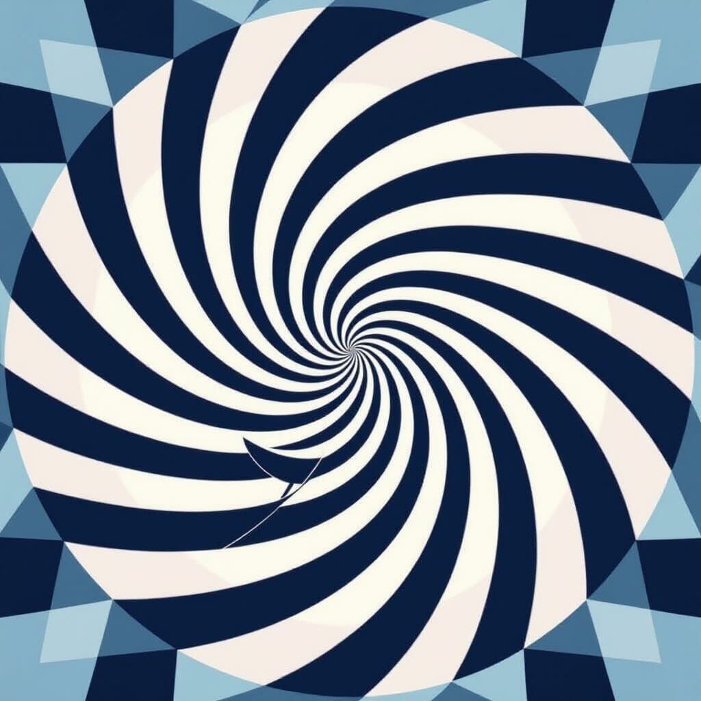 Spinning Optical Illusion in Abstract Style
