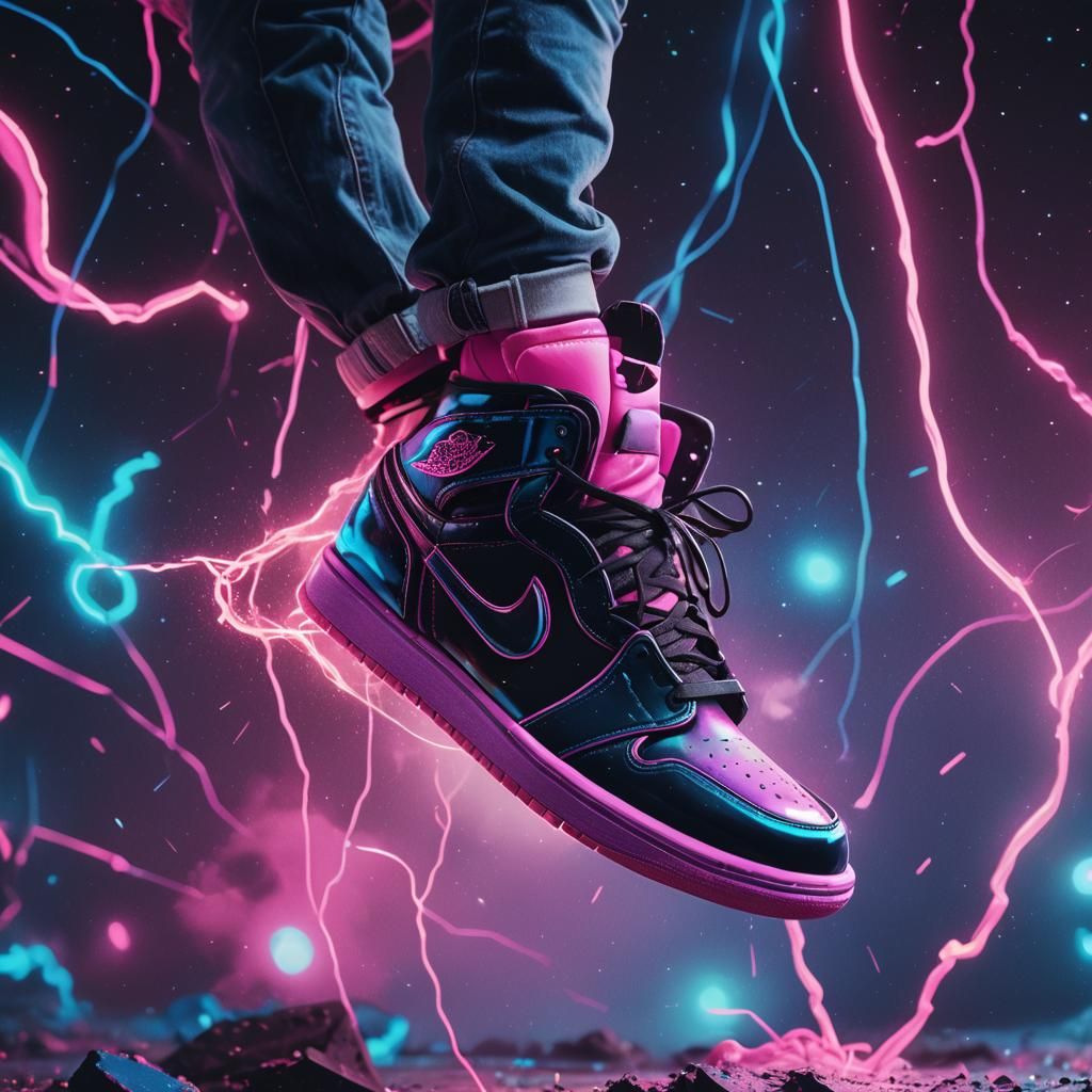Air Jordan 1 Slime in Neon Synthwave Space