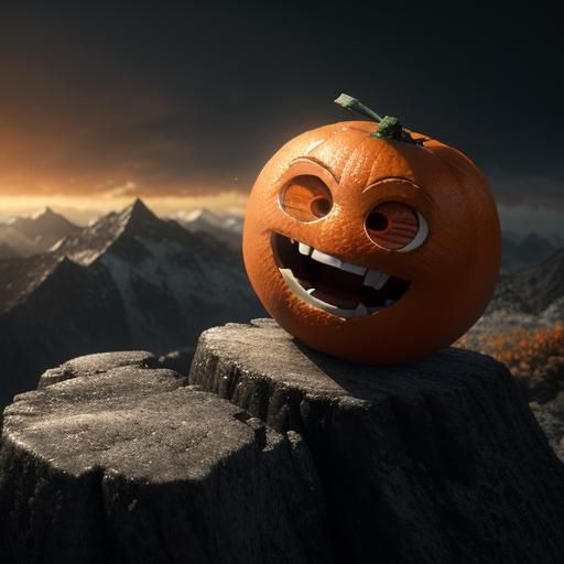 Annoying Orange Character as 3D Digital Art