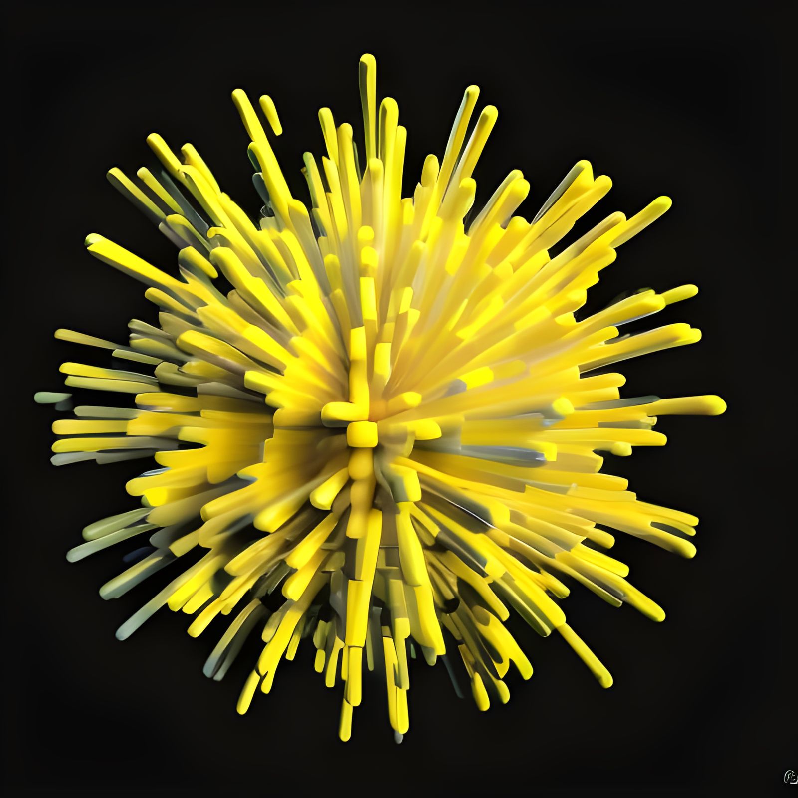 Vibrant Yellow Object Floating, 3D Studio Render
