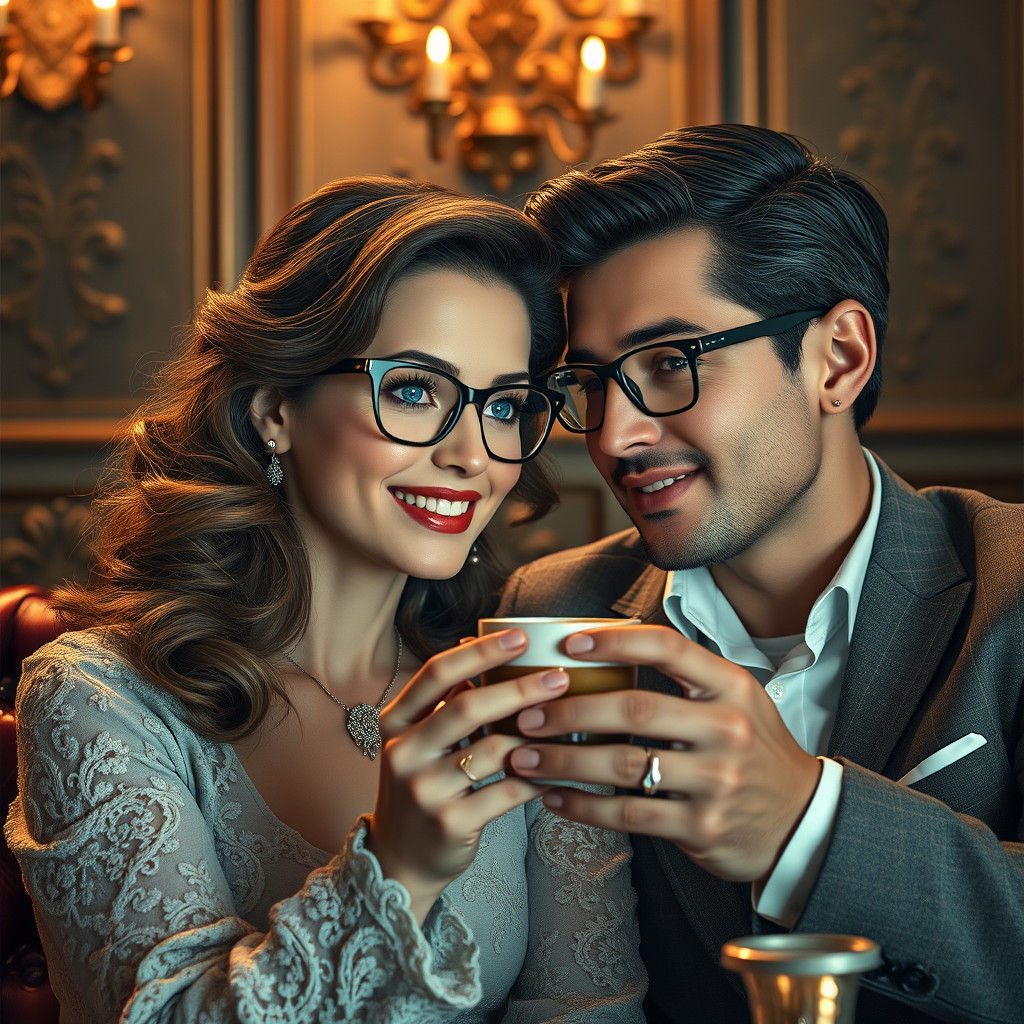 Beautiful Russian Woman in Rococo Setting Receives Diamond R...