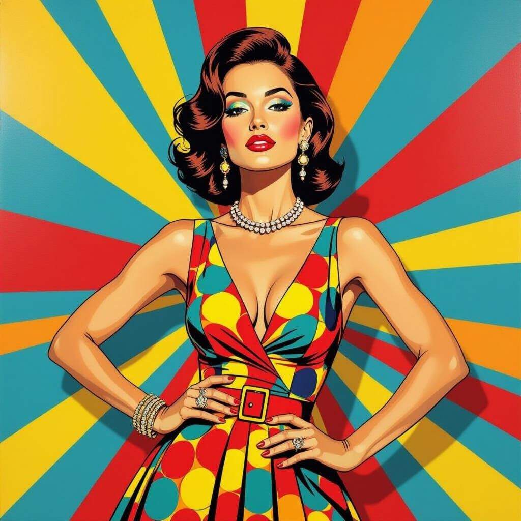 Pop Art Portrait in Warhol and Lichtenstein Style