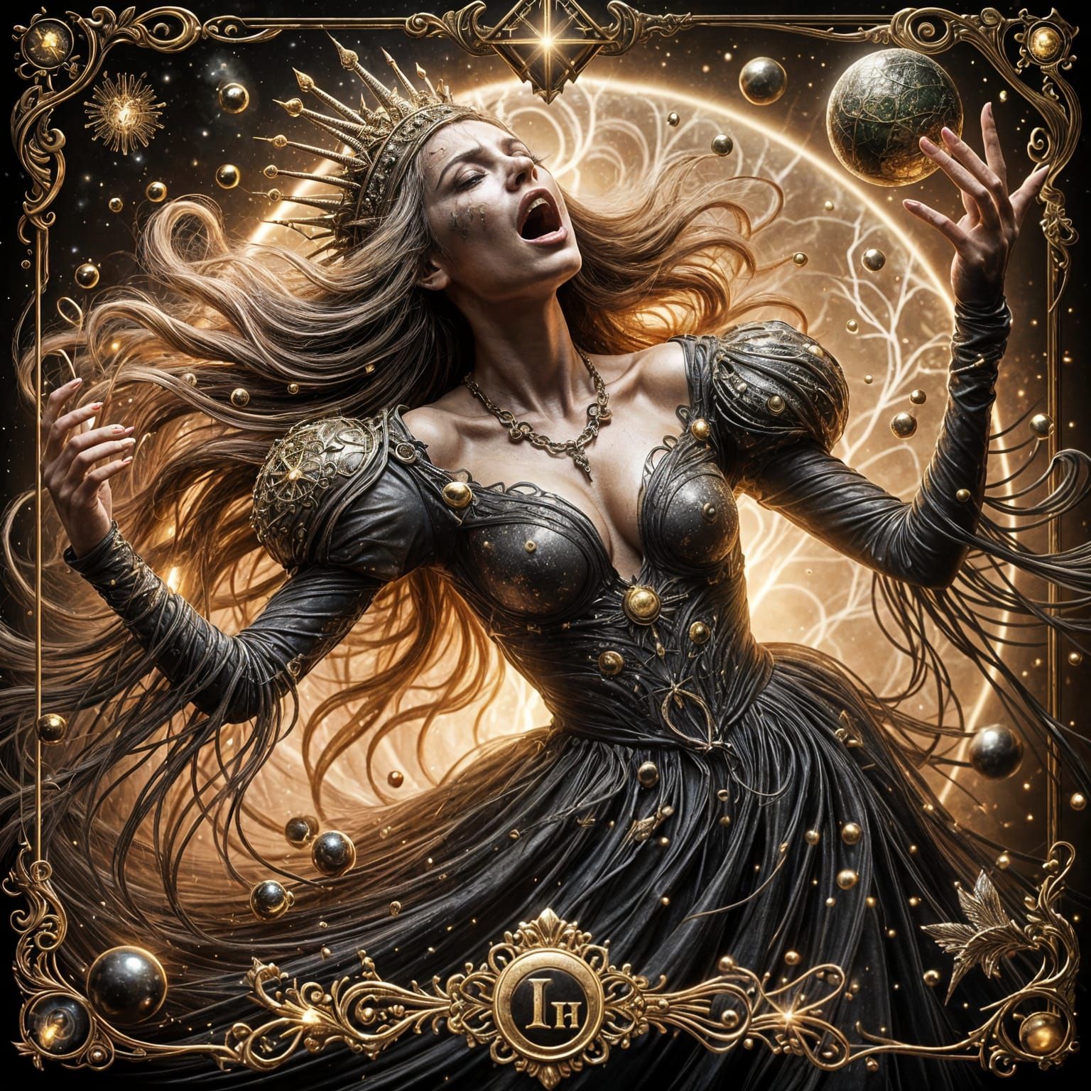 Beautiful Queen Escapes Tarot Card Nightmare