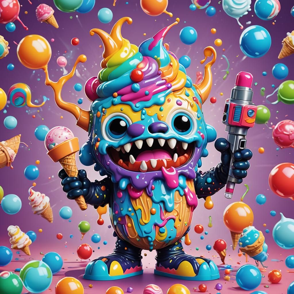 Funko Pop Ice Cream Monster with Bubble Gun