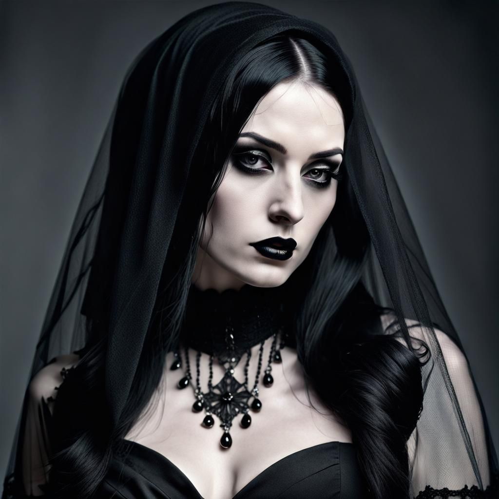 Gothic Femme Fatale in Film Noir Style