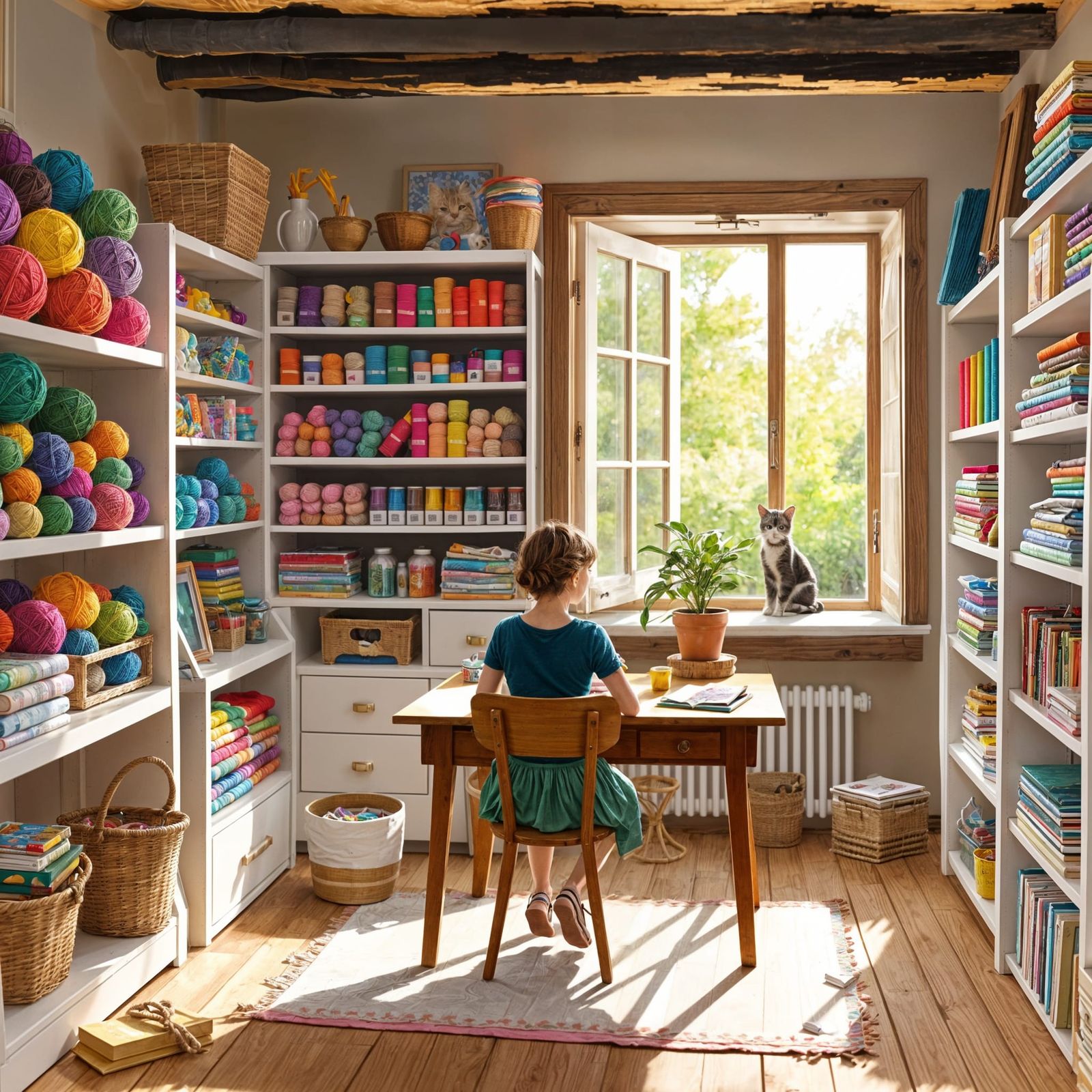 Vibrant Craft Room Sanctuary in Sunny Creative Space